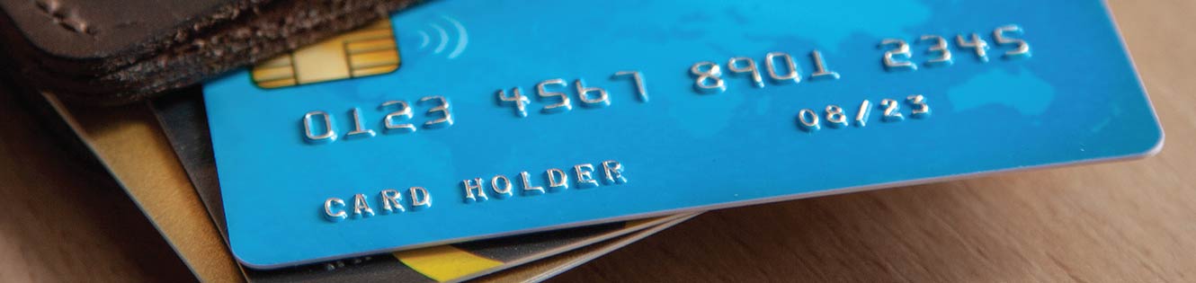 Check card with chip showing.